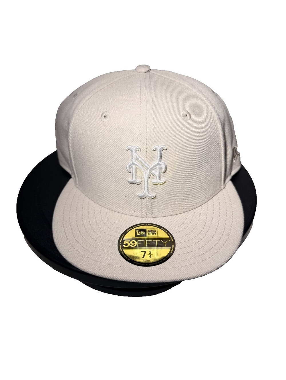 New Era New York Mets Neymet Stone White Logo Fitted Hat Size 7 3/4 Men's new